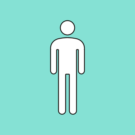 Man  icon  on green background. Vector illustration.のイラスト素材