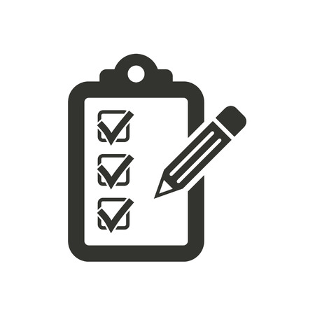 Clipboard pencil  icon  on white background. Vector illustration.のイラスト素材