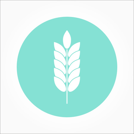 Barley  icon  on green background. Vector illustration.のイラスト素材