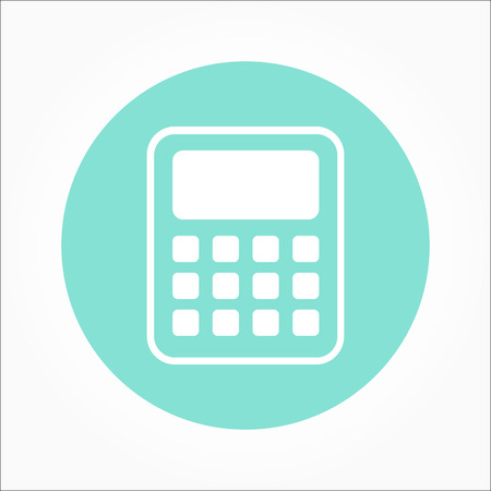 Calculator  icon  on green background. Vector illustration.のイラスト素材