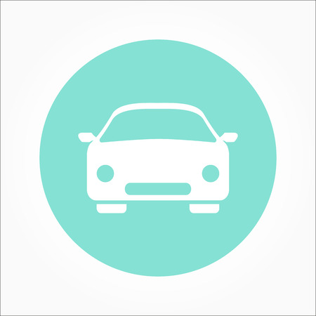 Car  icon  on green background. Vector illustration.のイラスト素材