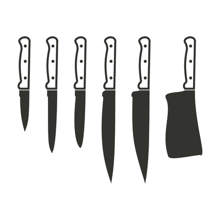 Knives Set on white background.  Vector illustration.のイラスト素材