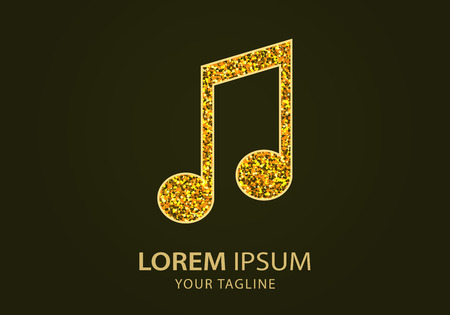 Music  icon. Vector Illustration. Design logo element. Isolated on black  background.のイラスト素材
