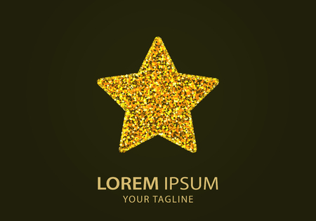 Star  icon. Vector Illustration. Design logo element. Isolated on black  background.のイラスト素材