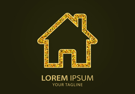 Home  icon. Vector Illustration. Design logo element. Isolated on black  background.のイラスト素材