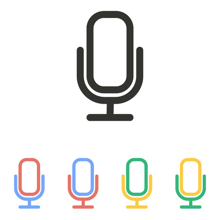 Microphone  icon  on white background. Vector illustration.のイラスト素材