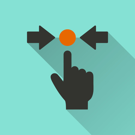 Touch   icon with long shadow, flat design. Vector illustration.のイラスト素材