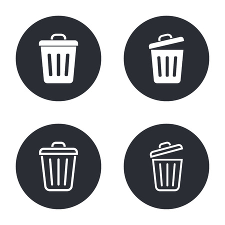Bin - vector icon in white  on a black background.のイラスト素材