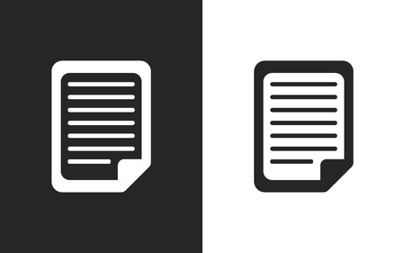 Document  -  black and white icons. Vector illustrationのイラスト素材