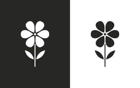 Flower  -  black and white icons. Vector illustrationのイラスト素材