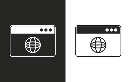Browser  -  black and white icons. Vector illustrationのイラスト素材