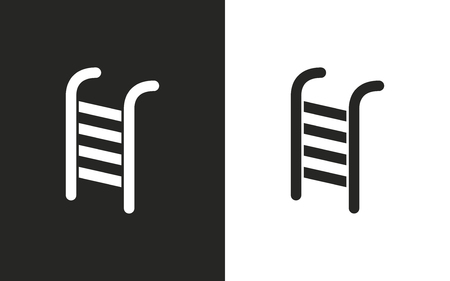 Ladder  -  black and white icons. Vector illustrationのイラスト素材