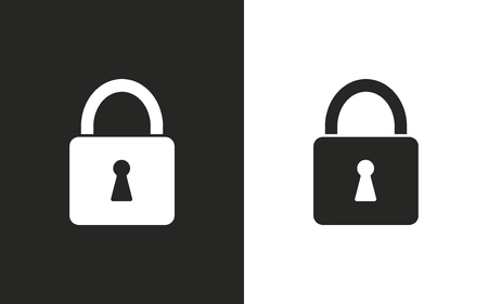 Lock  -  black and white icons. Vector illustrationのイラスト素材