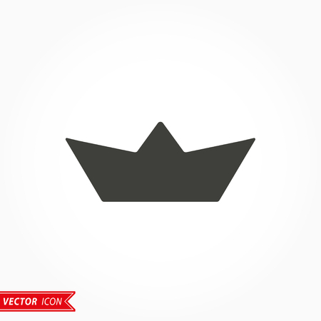 Paper boat  icon  on white background. Vector illustration.のイラスト素材