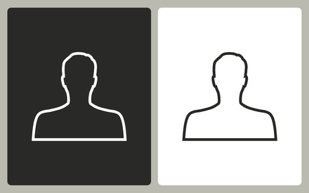 Avatar -  black and white icons. Vector illustrationのイラスト素材