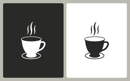 Coffee cup  -  black and white icons. Vector illustrationのイラスト素材