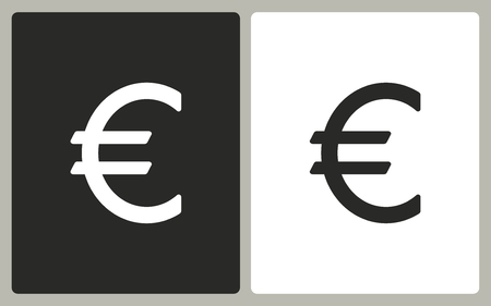 Euro  -  black and white icons. Vector illustrationのイラスト素材