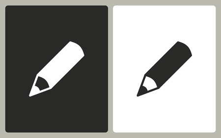 Pencil  -  black and white icons. Vector illustrationのイラスト素材