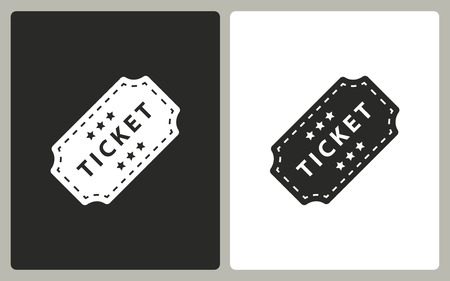 Ticket   -  black and white icons. Vector illustration.のイラスト素材