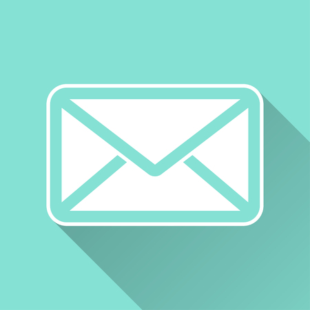 Mail  icon with long shadow, flat design. Vector illustration.のイラスト素材