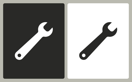 Wrench   -  black and white icons. Vector illustration.のイラスト素材