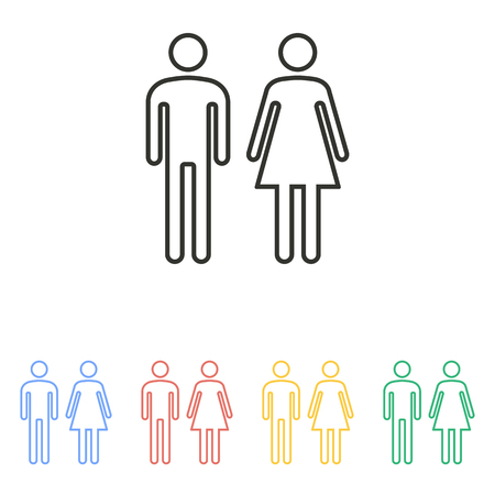 Man and Woman restroom  icon  on white background. Vector illustration.のイラスト素材