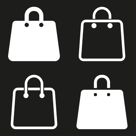 Shopping bag  icon  on black background. Vector illustration.のイラスト素材
