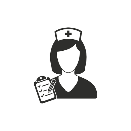 Nurse  icon  on white background. Vector illustration.のイラスト素材
