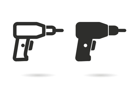 Drill   vector icon. Black  illustration isolated on white  background for graphic and web design.のイラスト素材