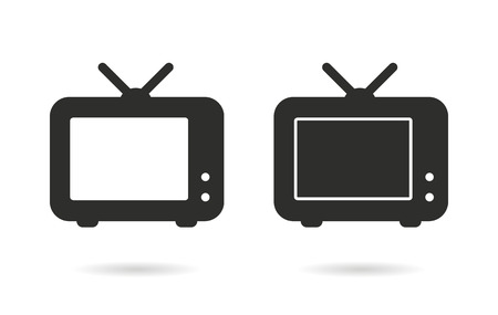 TV   vector icon. Black  illustration isolated on white  background for graphic and web design.  vector icon.のイラスト素材