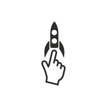 Start up   vector icon. Black  illustration isolated on white  background for graphic and web design.のイラスト素材