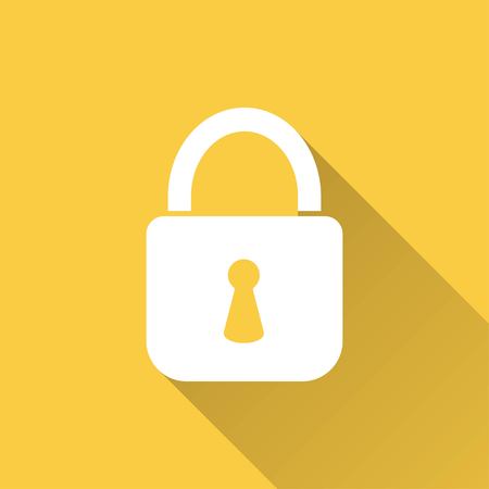 Lock   vector icon with long shadow.  Illustration  for graphic and web design.のイラスト素材