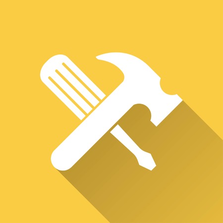 Tool    vector icon with long shadow.  Illustration  for graphic and web design.のイラスト素材