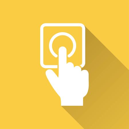 Touch    vector icon with long shadow.  Illustration  for graphic and web design.のイラスト素材