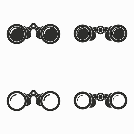 Binocular    vector icons set. Black  illustration isolated on white  background for graphic and web design.のイラスト素材