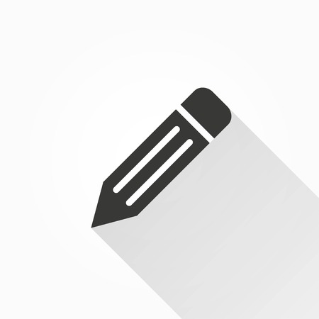 Pen    vector icon with long shadow. Illustration isolated on with background for graphic and web design.のイラスト素材