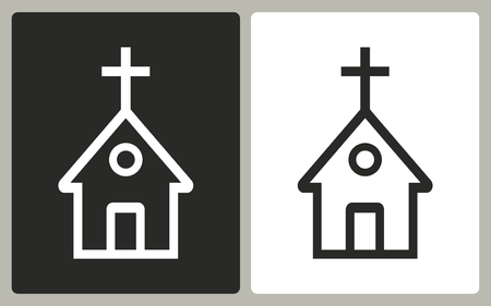 Church   -  black and white icons. Vector illustration.のイラスト素材