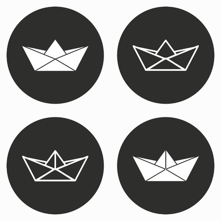 Paper boat    vector icon. Illustration isolated for graphic and web design.のイラスト素材