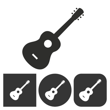 Guitar   -  black and white icons. Vector illustration.のイラスト素材