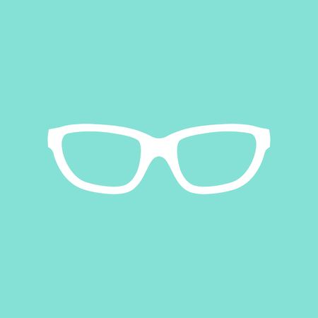 Glasses    vector icon. White  Illustration isolated on green  background for graphic and web design.のイラスト素材