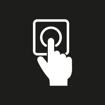 Touch vector icon. White illustration isolated on black background for graphic and web design.のイラスト素材