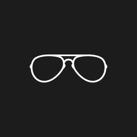 Glasses vector icon. White illustration isolated on black background for graphic and web design.のイラスト素材