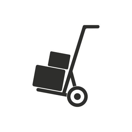 Handcart vector icon. Illustration isolated on white background for graphic and web design.のイラスト素材