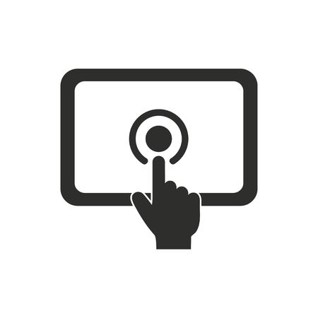 Digital interaction vector icon. Illustration isolated on white background for graphic and web design.のイラスト素材