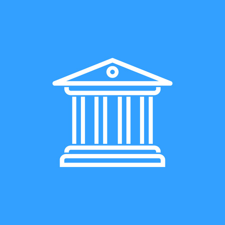 Court vector icon. White Illustration isolated on blue background for graphic and web design.のイラスト素材