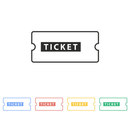 Ticket vector icon. Illustration isolated on white background for graphic and web design.のイラスト素材