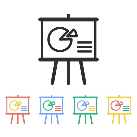 Presentation vector icon. Illustration isolated on white background for graphic and web design.のイラスト素材