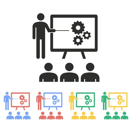 Presentation vector icon. Illustration isolated on white background for graphic and web design.のイラスト素材