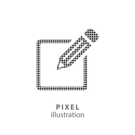 Registration - pixel icon. Vector Illustration. Design   element. Isolated on white background. It is easy to change to any color.のイラスト素材