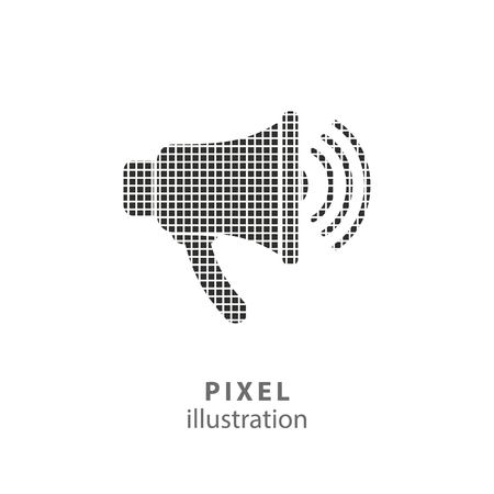 Speaker - pixel icon. Vector Illustration. Design   element. Isolated on white background. It is easy to change to any color.のイラスト素材